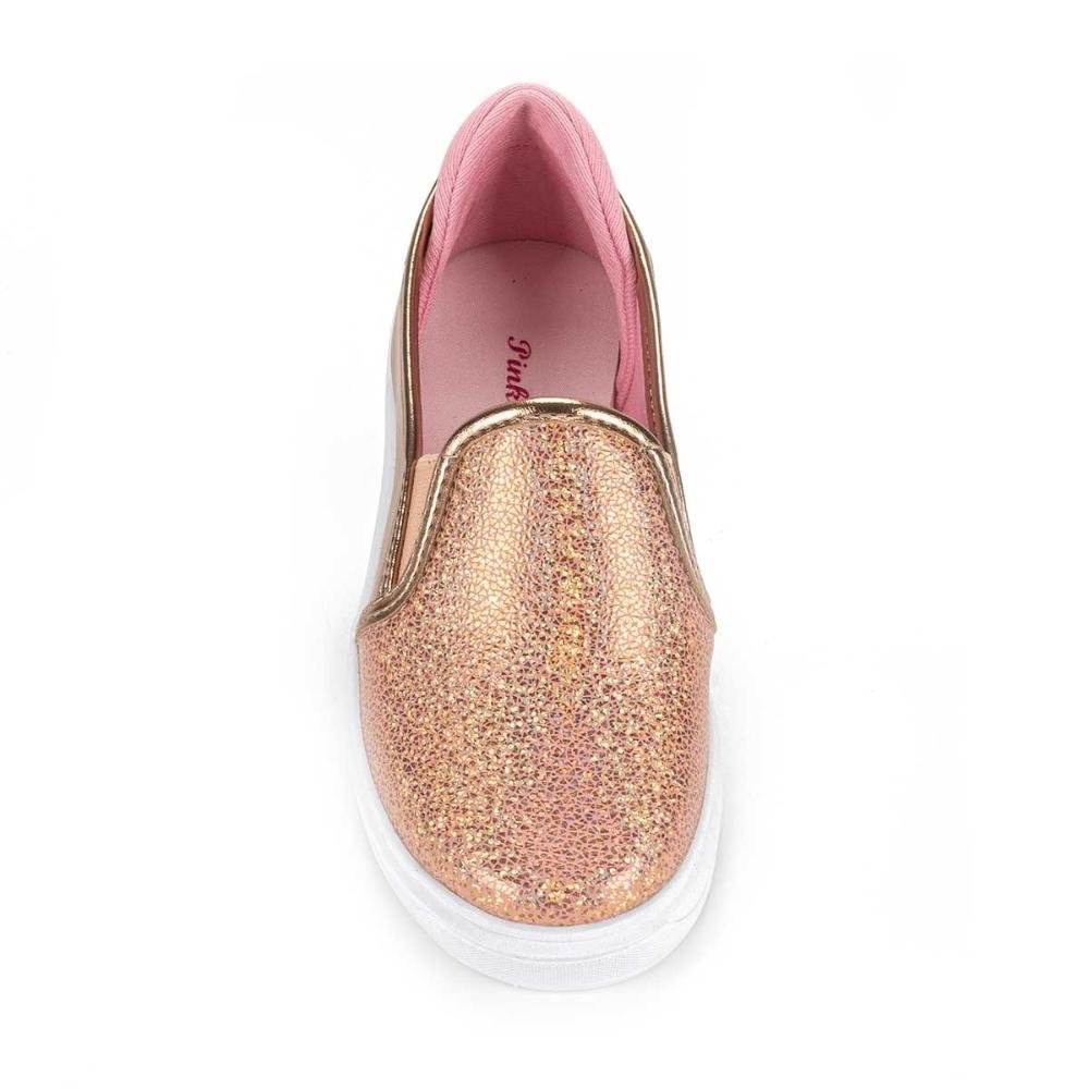 Tênis Pink Cats Infantil Slip On Metalizado V3311 Dourado 3