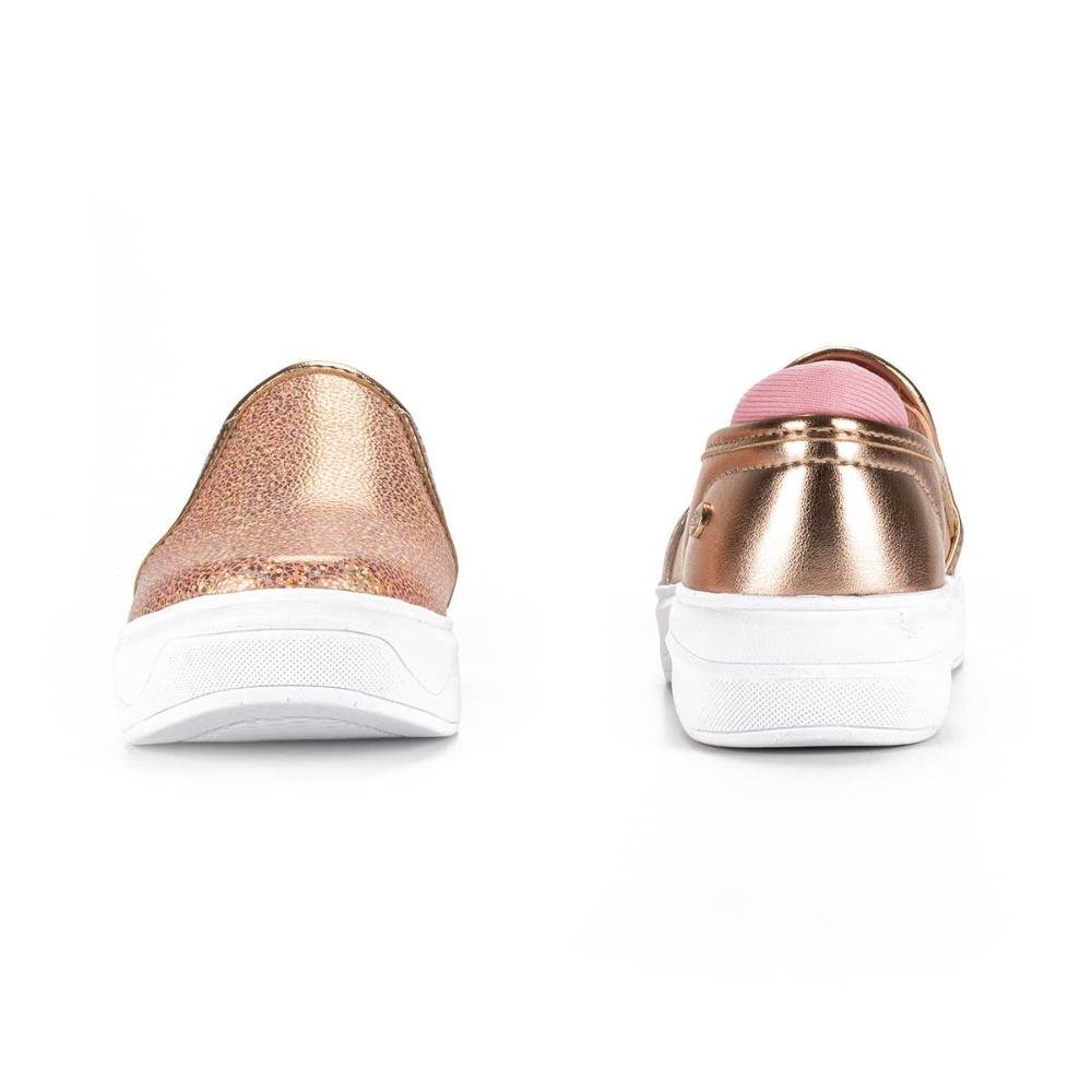 Tênis Pink Cats Infantil Slip On Metalizado V3311 Dourado 5