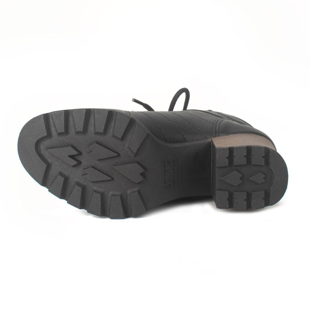 Bota Coturno Dakota de Couro Com Salto Bloco Preto 5