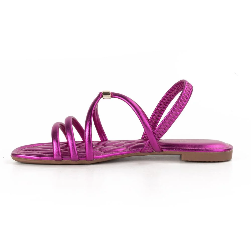 Sandália Dakota Rasteira Metalizada Roxo 3