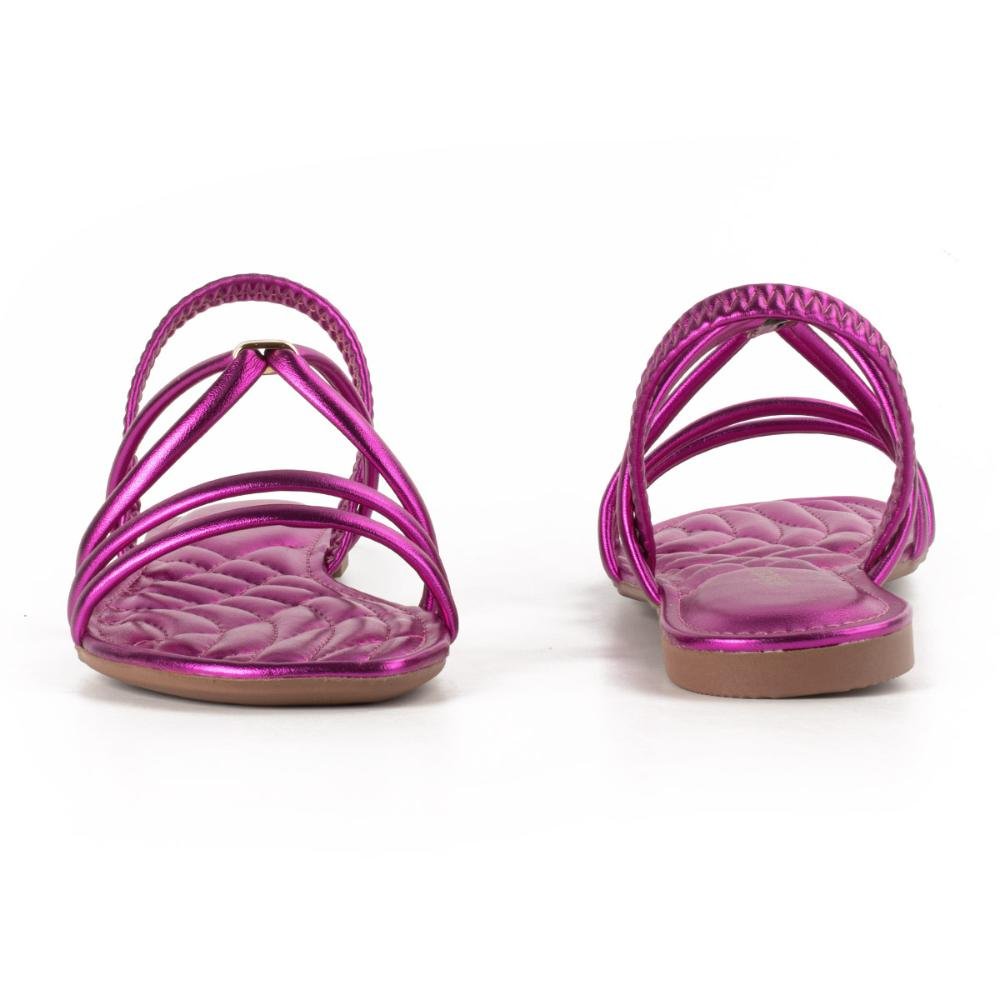 Sandália Dakota Rasteira Metalizada Roxo 4