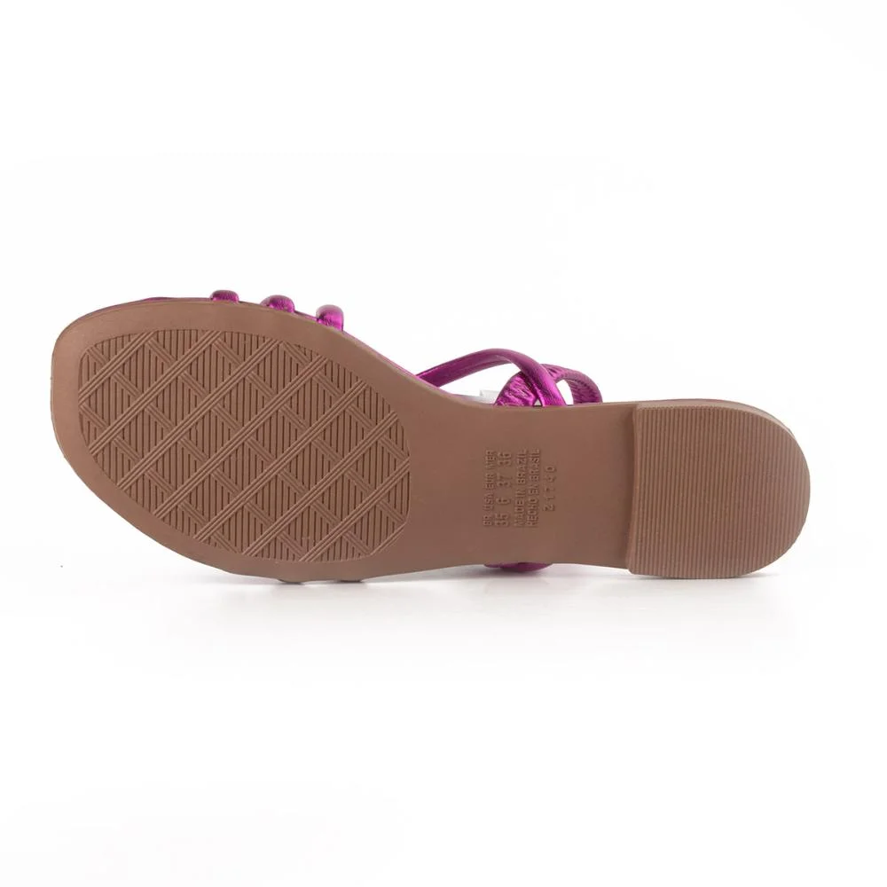 Sandália Dakota Rasteira Metalizada Roxo 5