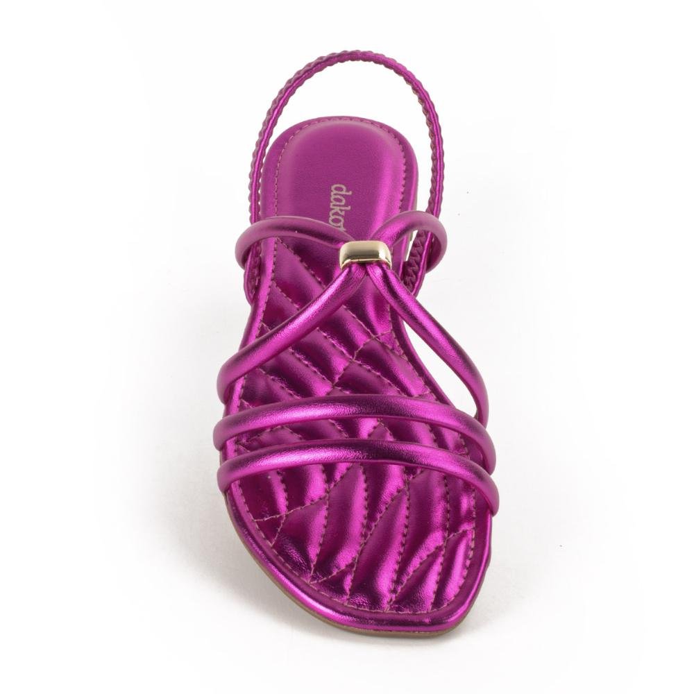 Sandália Dakota Rasteira Metalizada Roxo 6