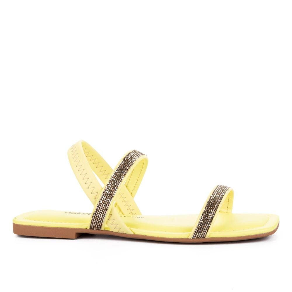 Sandália Dakota Rasteira Com Brilhos Amarelo 1