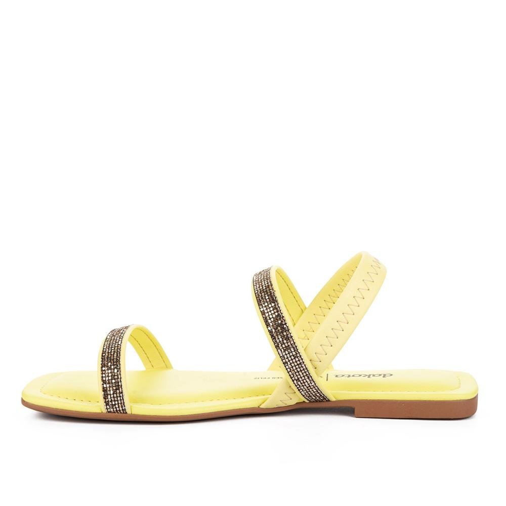 Sandália Dakota Rasteira Com Brilhos Amarelo 2