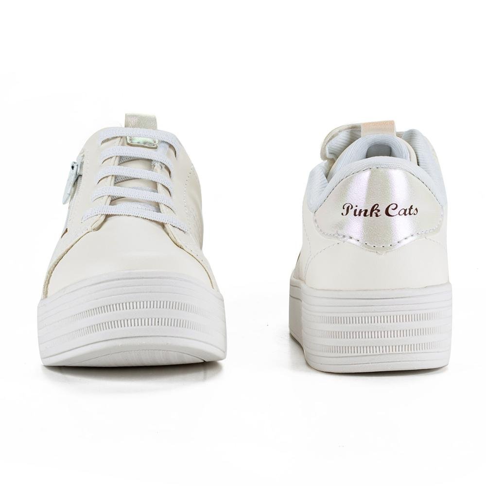 Tênis Pink Cats Infantil Casual Flatform V3325 Branco 3