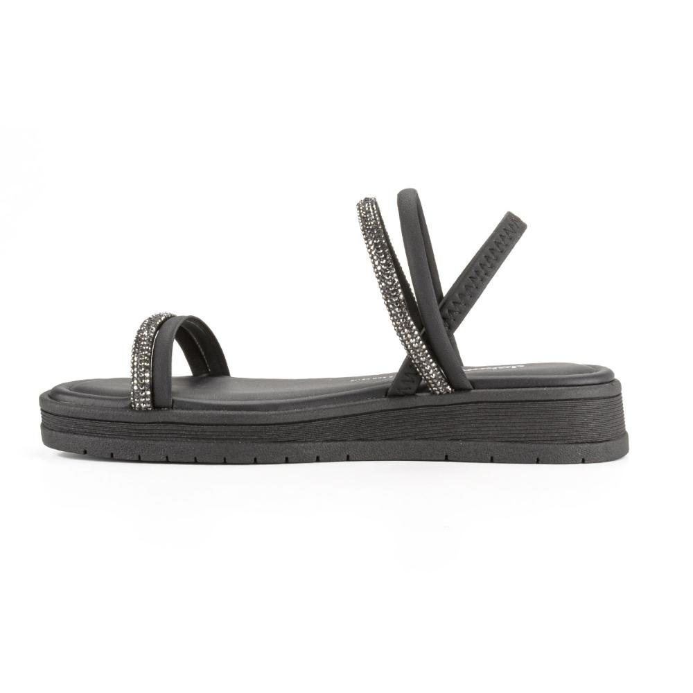 Sandália Dakota Flatform Com Brilhos Preto 3