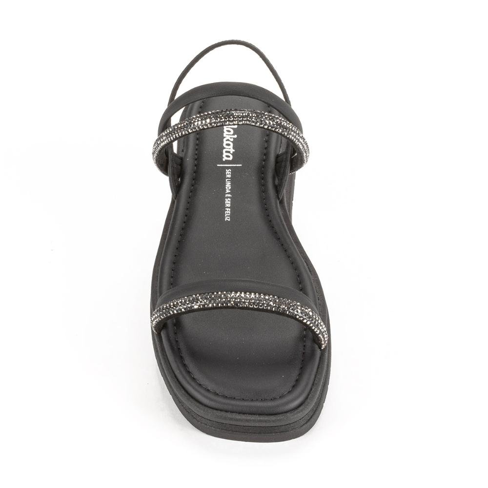 Sandália Dakota Flatform Com Brilhos Preto 6