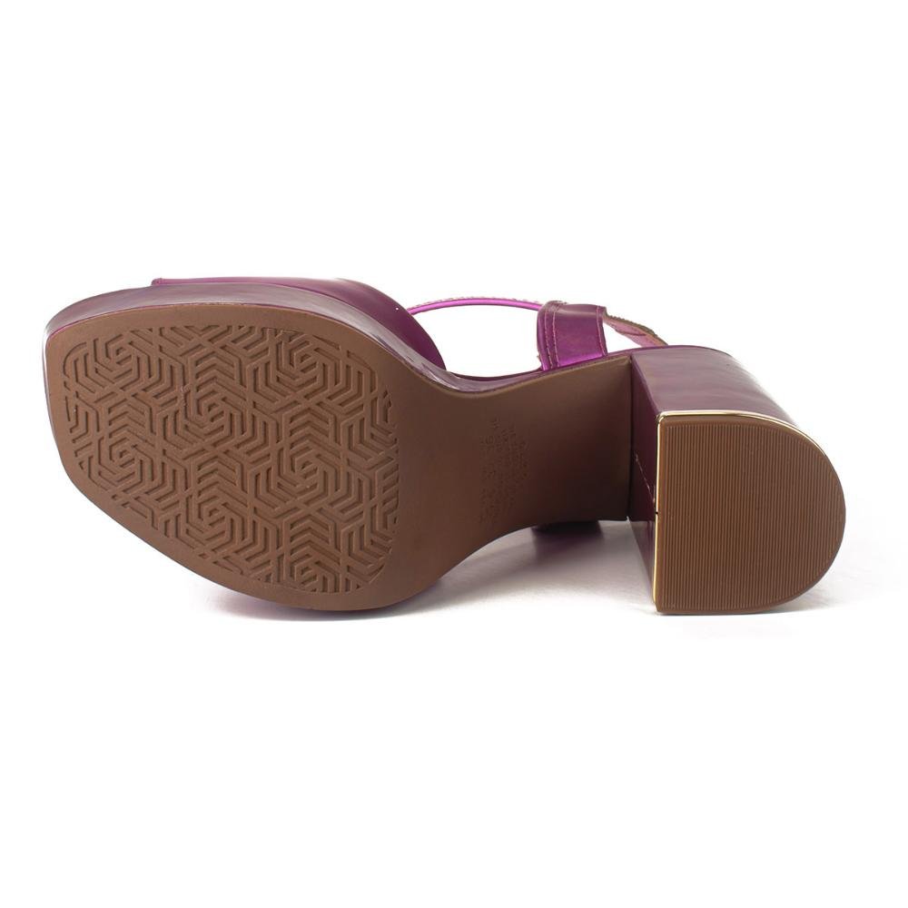 Sandália Dakota de Salto Bloco Metalizado Dourado 5