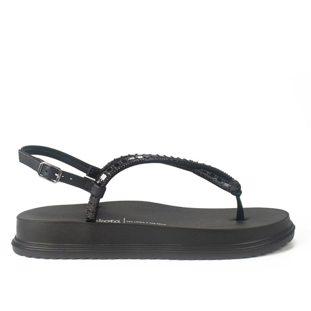 Sandália Dakota Flatform Com Brilhos Preto 1