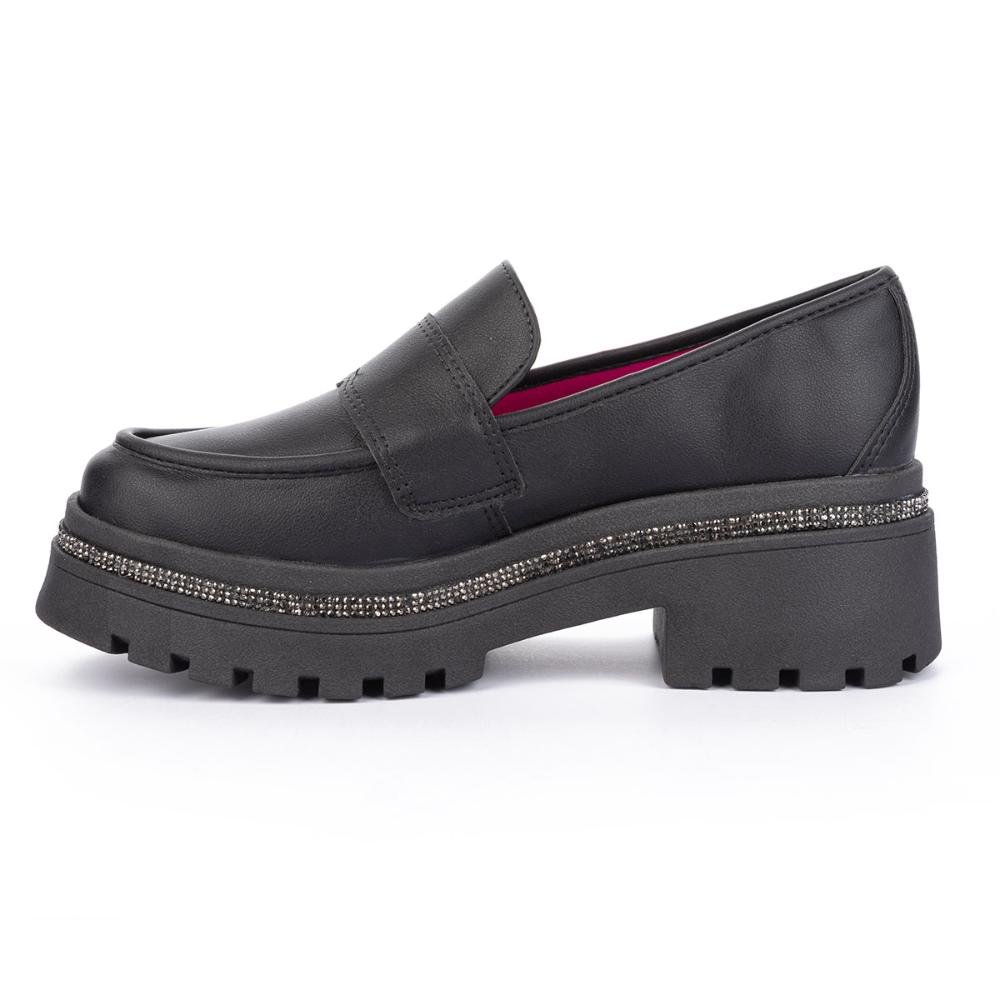 Sapato Tanara Loafer Tratorado Preto 2