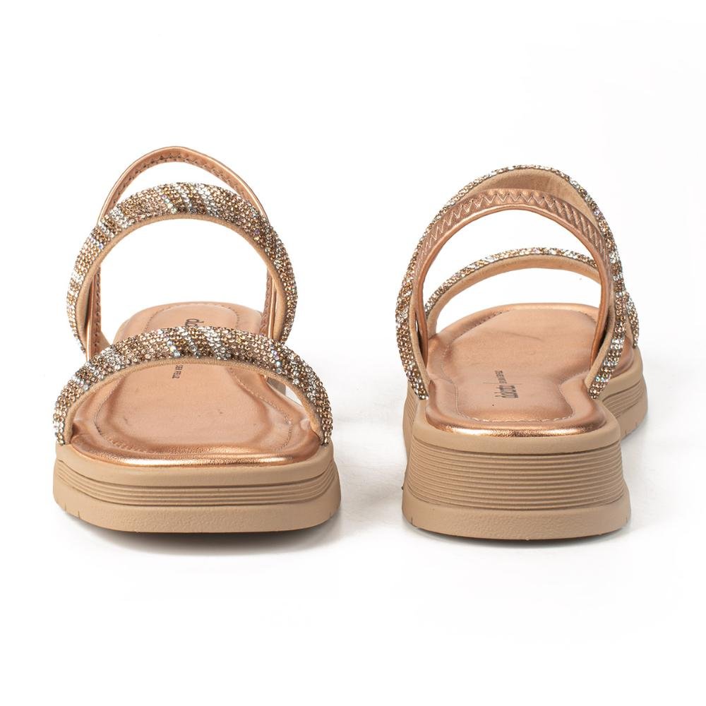Sandália Dakota Flatform Metalizada Com Brilhos Dourado 4