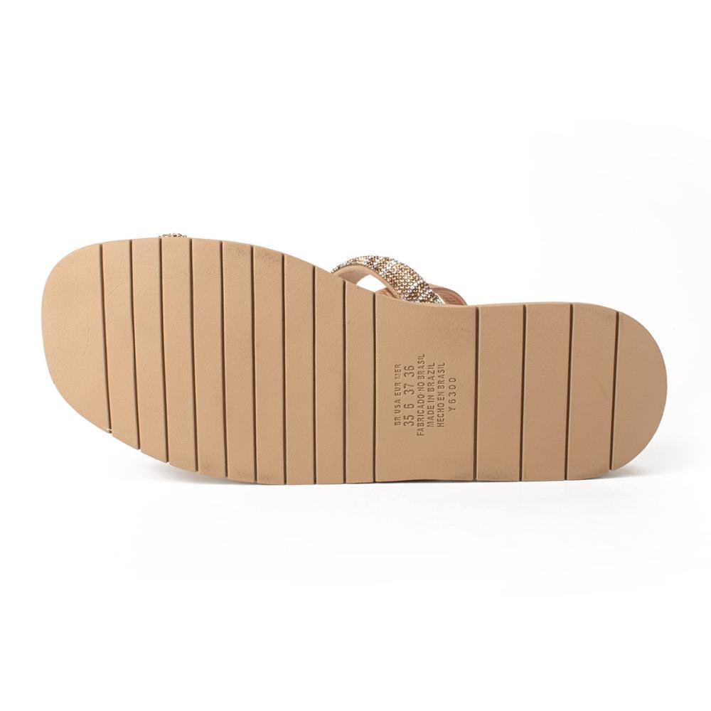 Sandália Dakota Flatform Metalizada Com Brilhos Dourado 5