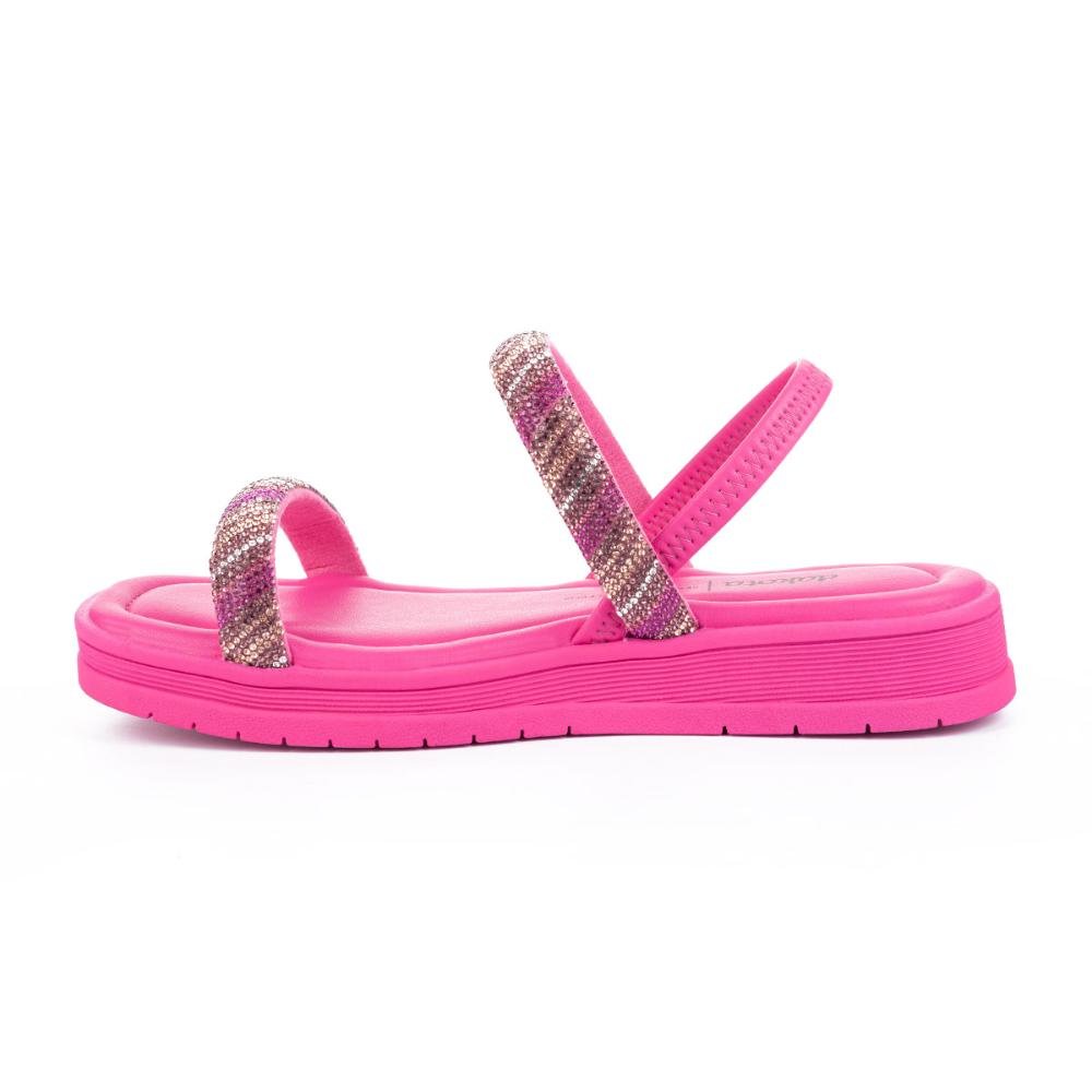 Sandália Dakota Flatform Metalizada Com Brilhos Rosa 3