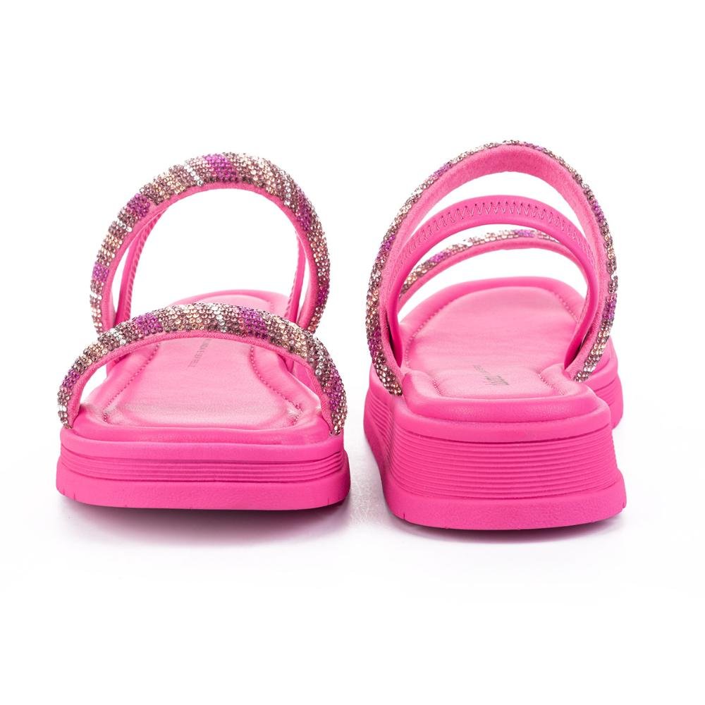 Sandália Dakota Flatform Metalizada Com Brilhos Rosa 4