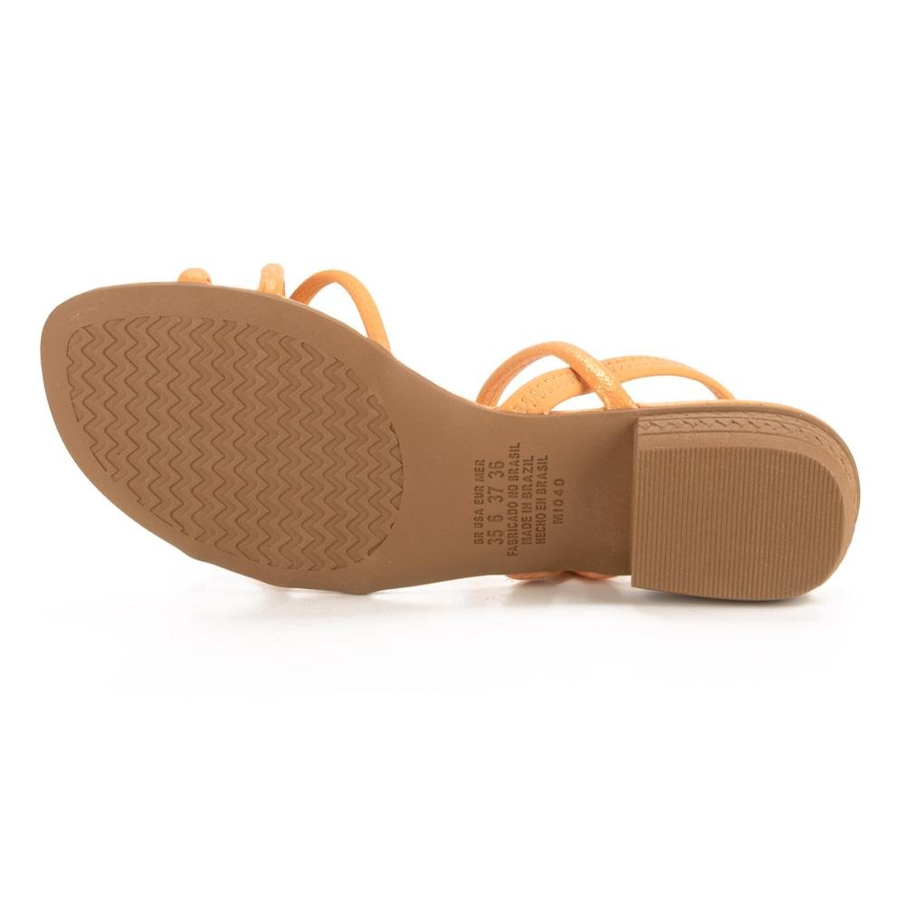 Sandália Mississipi de Salto Baixo Laranja 5