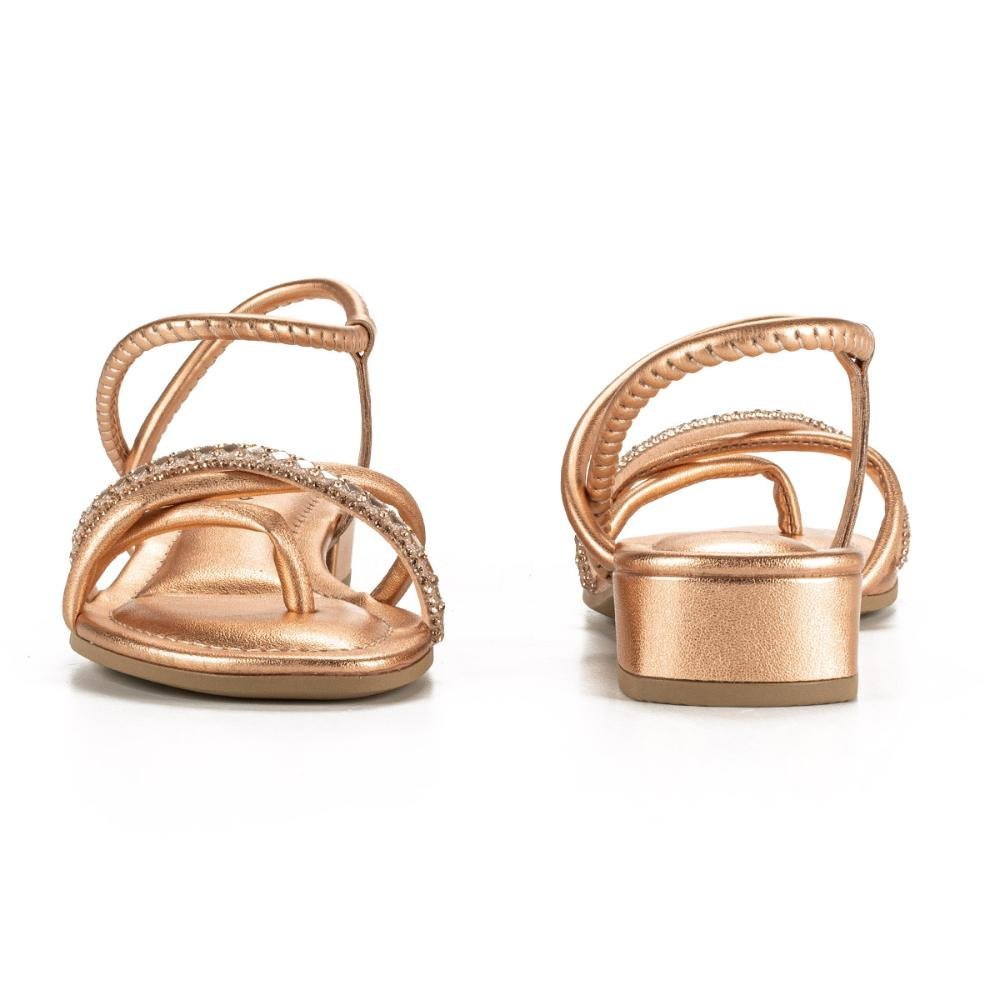 Sandália Pink Cats Infantil de Salto Baixo Metalizada V3802 Dourado 3