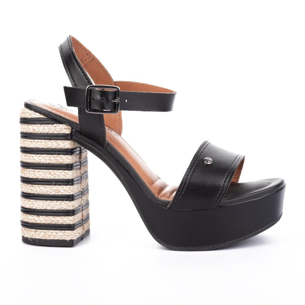 Sandália Tanara de Salto Bloco Preto 1