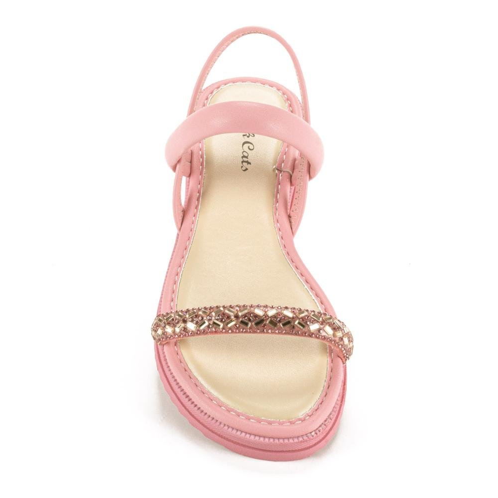 Sandália Pink Cats Infantil Flatform Metalizada Rosa 5