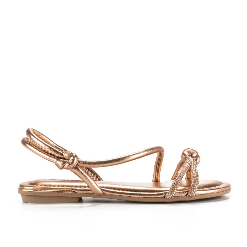 Sandália Pink Cats Infantil Rasteira Com Brilhos