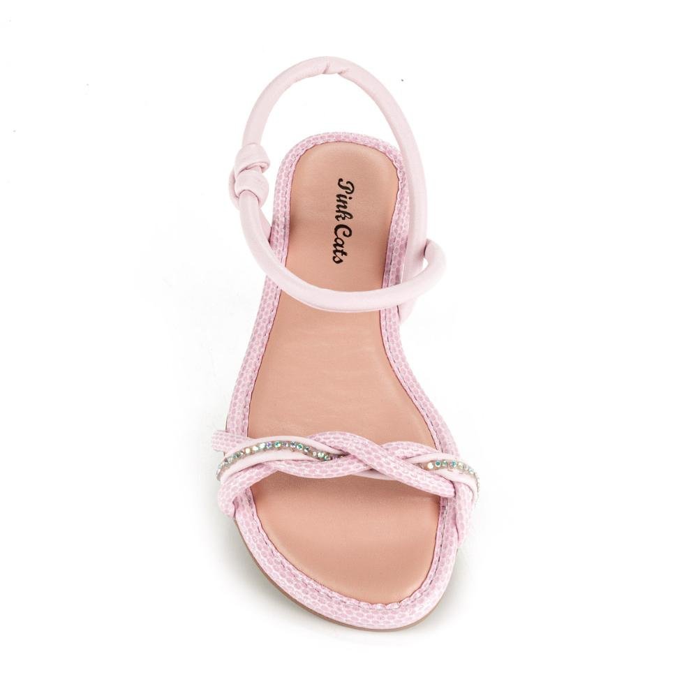 Sandália Pink Cats Infantil Rasteira Rosa 5