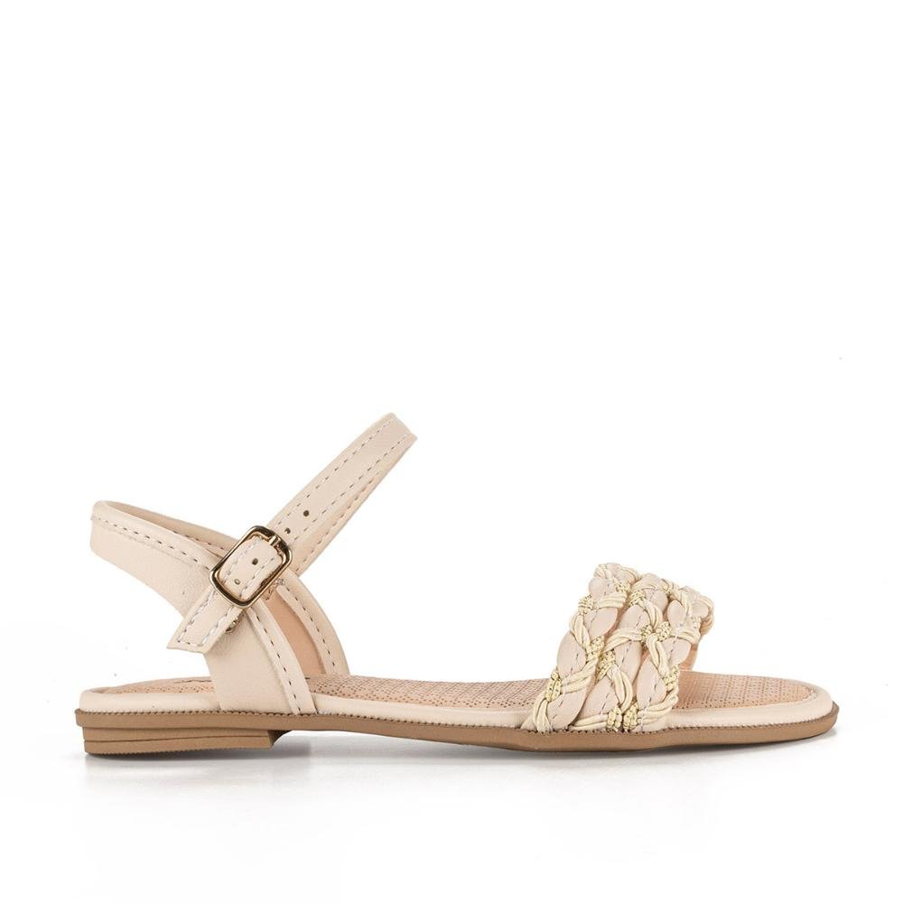 Sandália Pink Cats Infantil Rasteira Bege 1