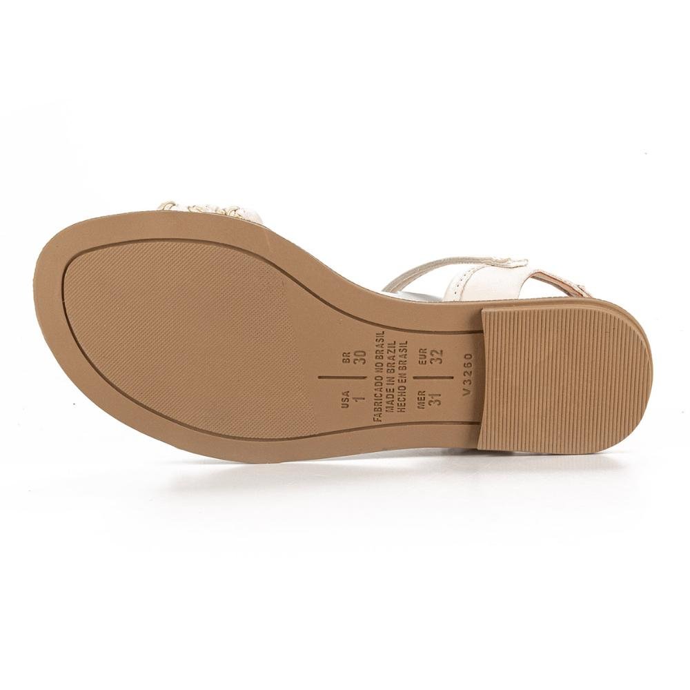 Sandália Pink Cats Infantil Rasteira Bege 4