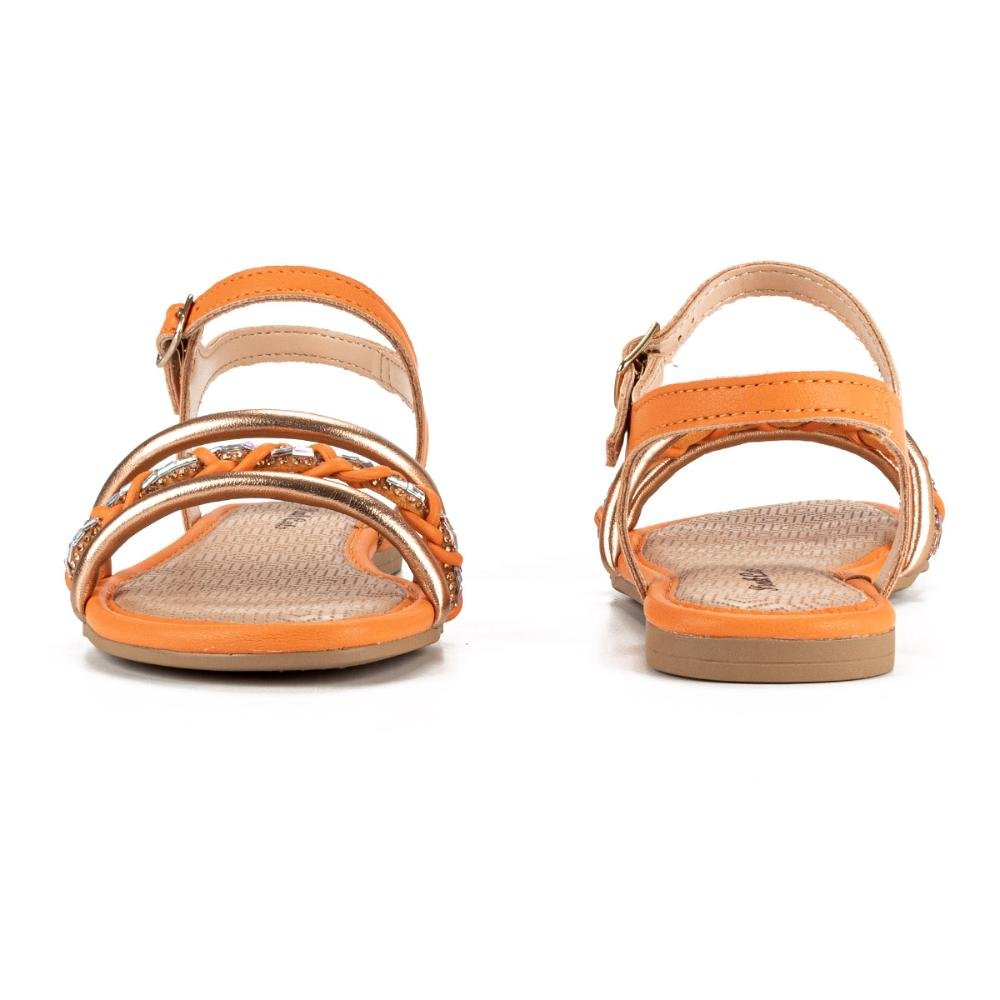 Sandália Pink Cats Infantil Rasteira Laranja 3