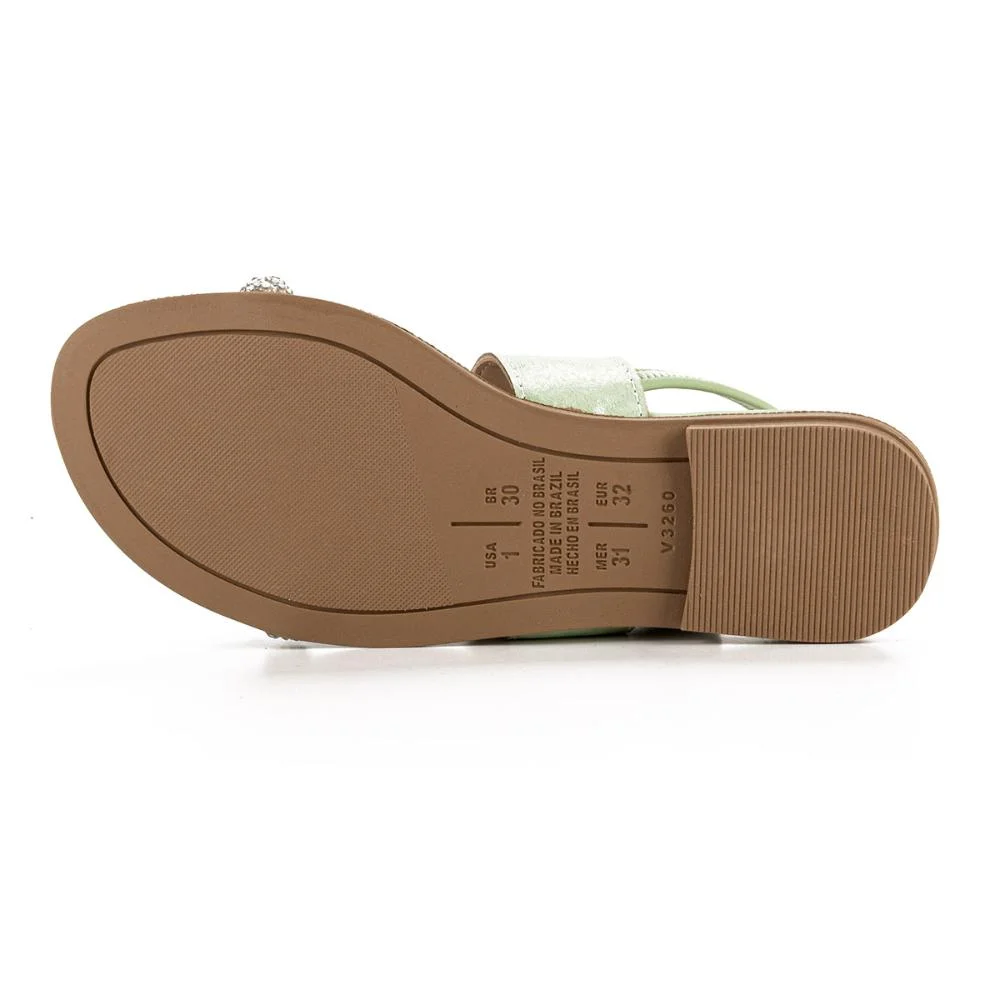 Sandália Pink Cats Infantil Rasteira Verde 4