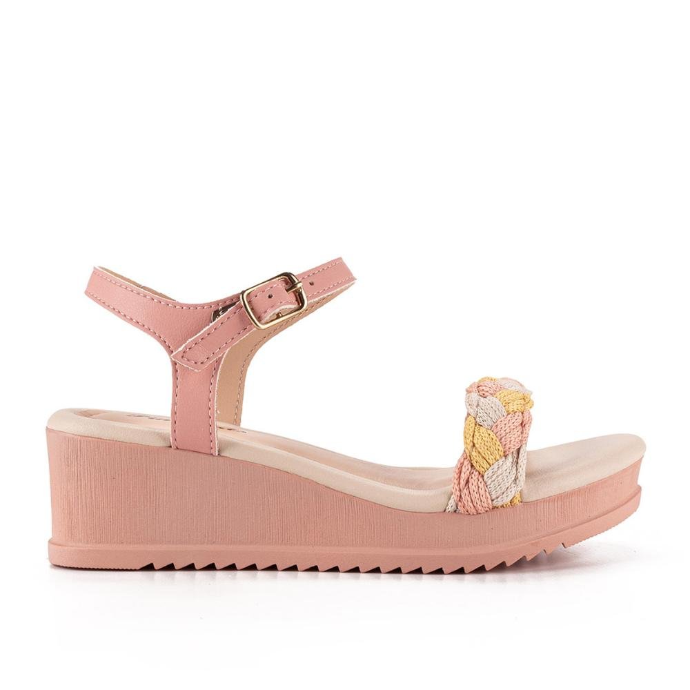 Sandália Pink Cats Infantil Anabela Rosa 1