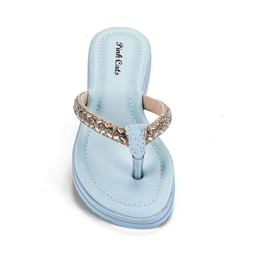 Chinelo Pink Cats Infantil Flatform Azul 5