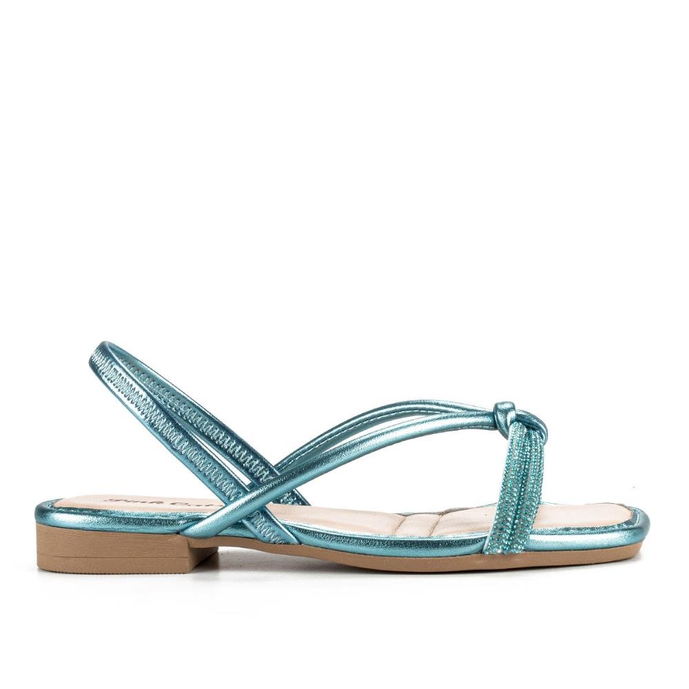 Sandália Pink Cats Infantil Rasteira Metalizada Com Brilhos