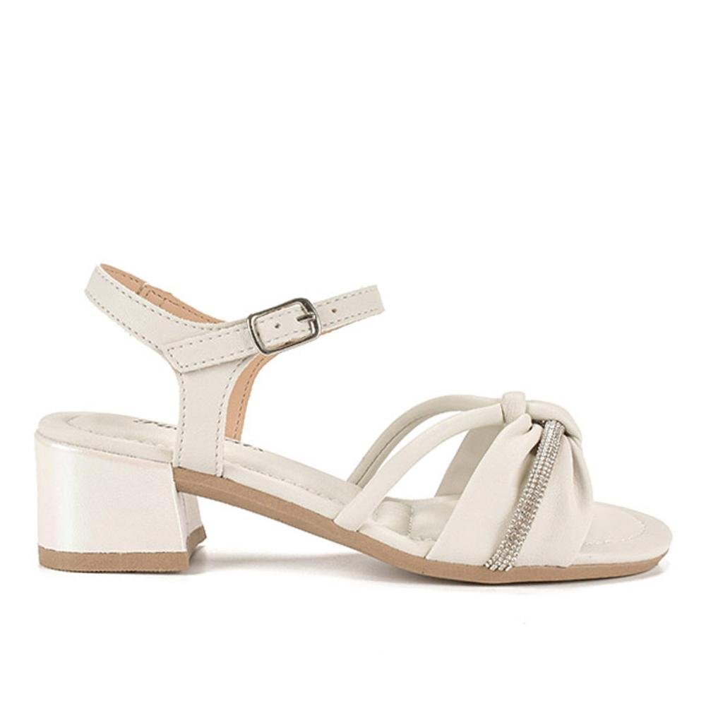 Sandália Pink Cats Infantil de Salto Bloco Metalizada