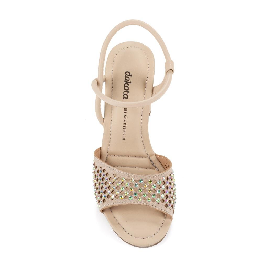 Sandália Dakota de Salto Bloco Bege 6