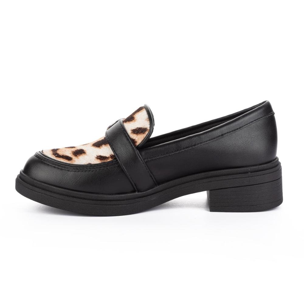 Sapato Tanara Loafer Metalizado Feminino T8501 Preto 3