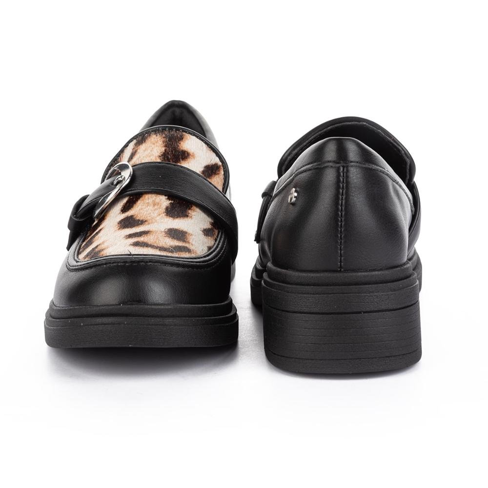 Sapato Tanara Loafer Metalizado Feminino T8501 Preto 4