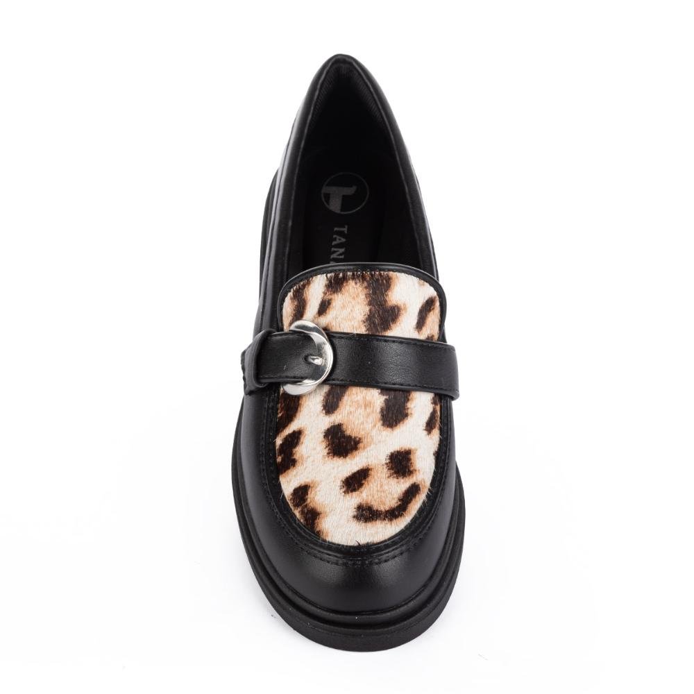 Sapato Tanara Loafer Metalizado Feminino T8501 Preto 6