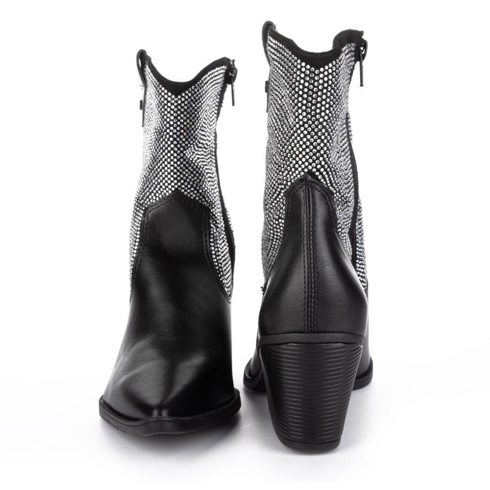 Bota Tanara Western de Salto Bloco T7763 Preto 4