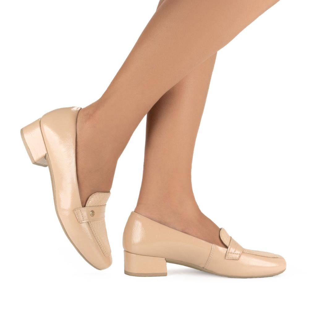 Sapato Campesí de Salto Bloco Bege 2