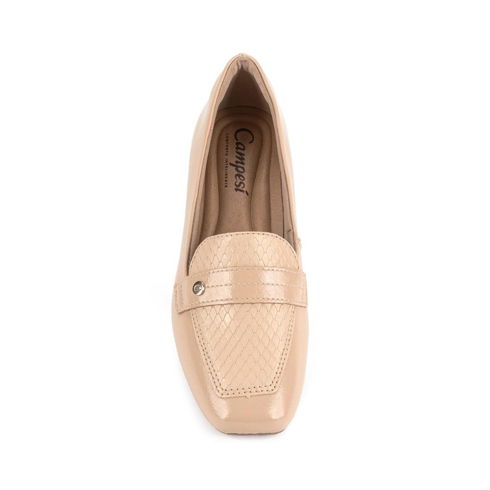 Sapato Campesí de Salto Bloco Bege 6