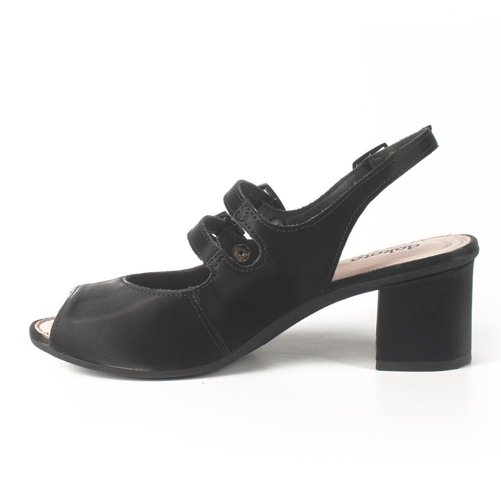 Sapato Dakota de Salto Bloco Metalizado Feminino DA043 Preto 3