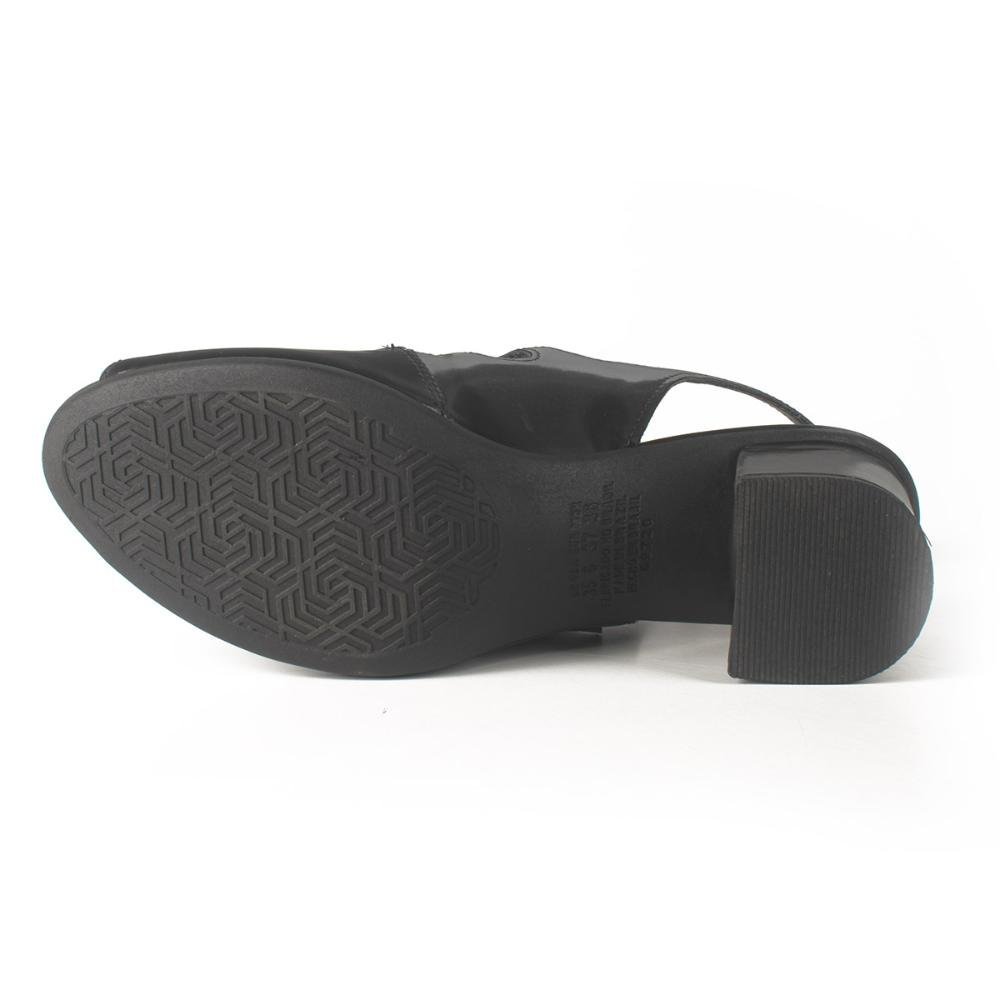 Sapato Dakota de Salto Bloco Metalizado Feminino DA043 Preto 5