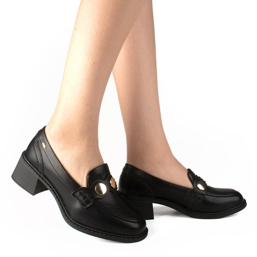 Sapato Dakota Loafer de Salto Bloco G9763 Preto 2
