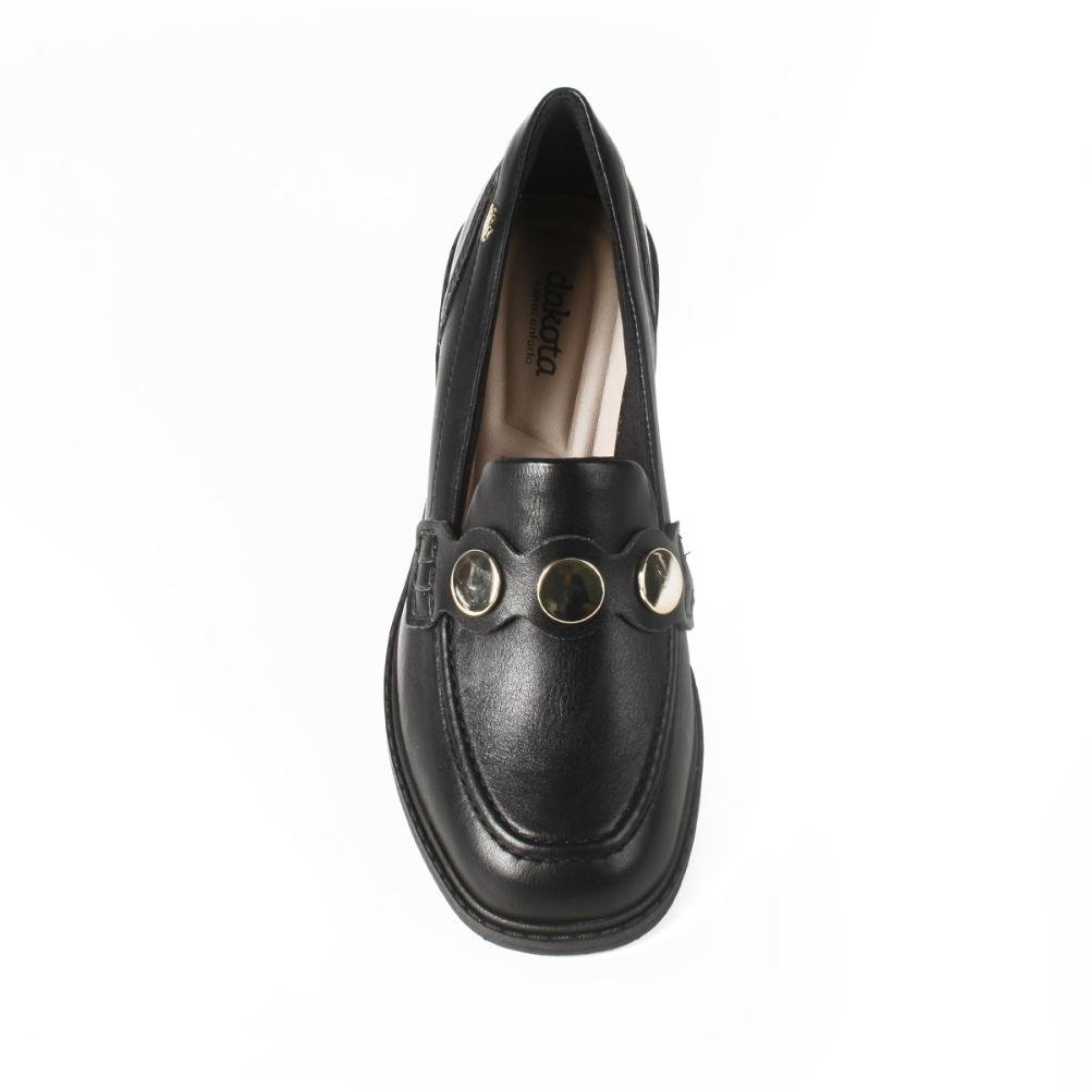 Sapato Dakota Loafer de Salto Bloco G9763 Preto 6