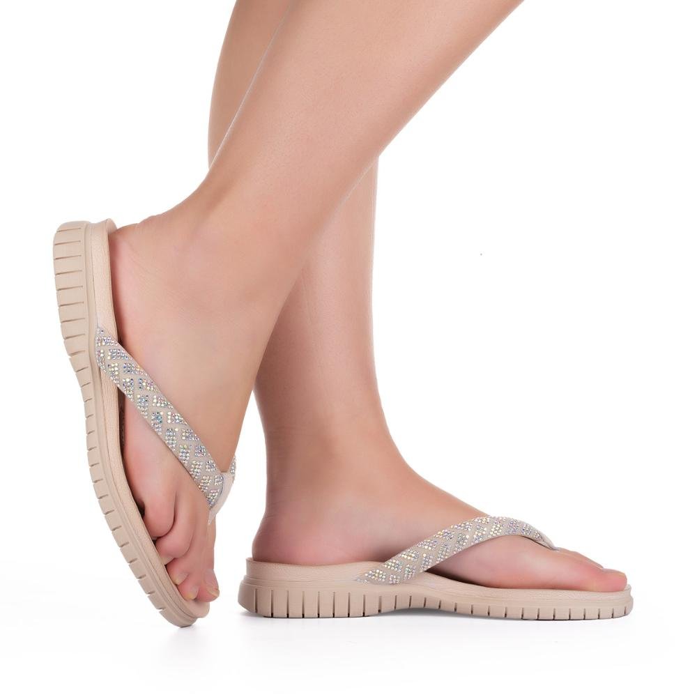 Chinelo Campesí Com Brilhos L9725 Bege 2