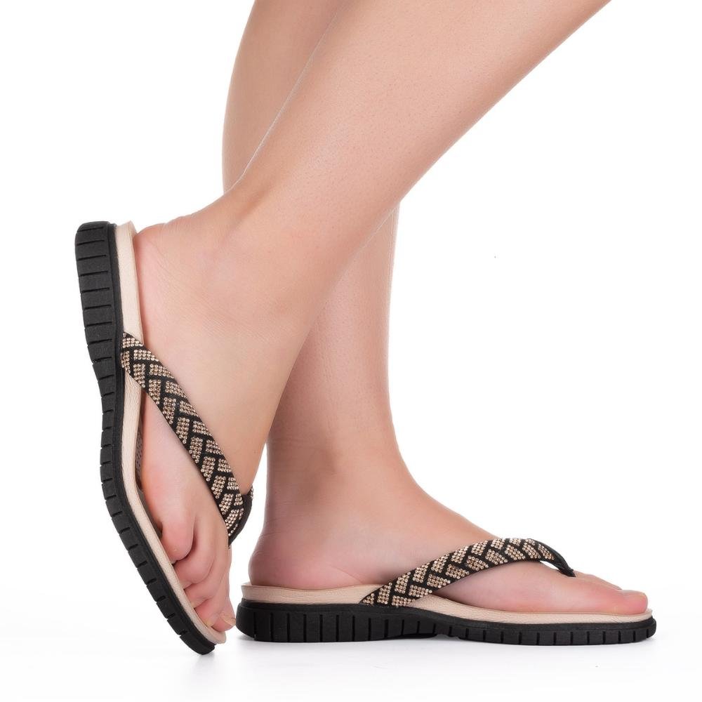 Chinelo Campesí Com Brilhos L9725 Preto 2