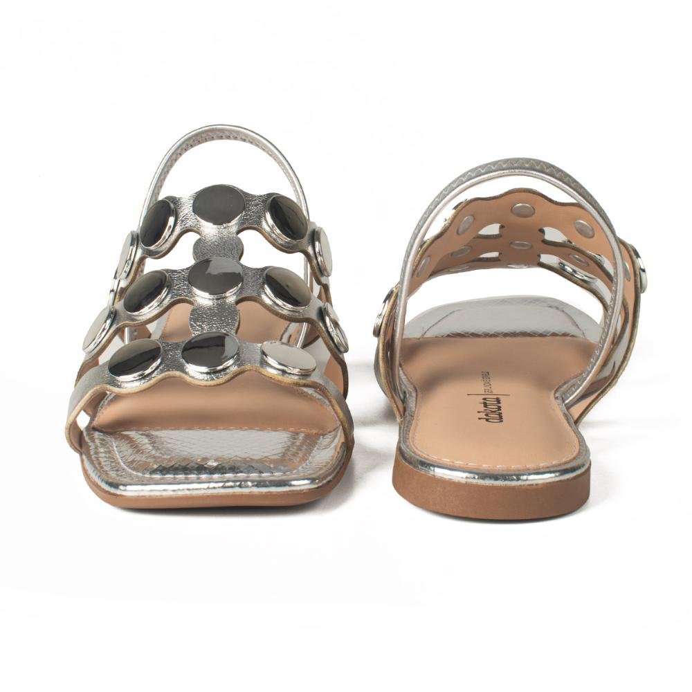 Sandália Dakota Rasteira Metalizada Y7601 Prata 4