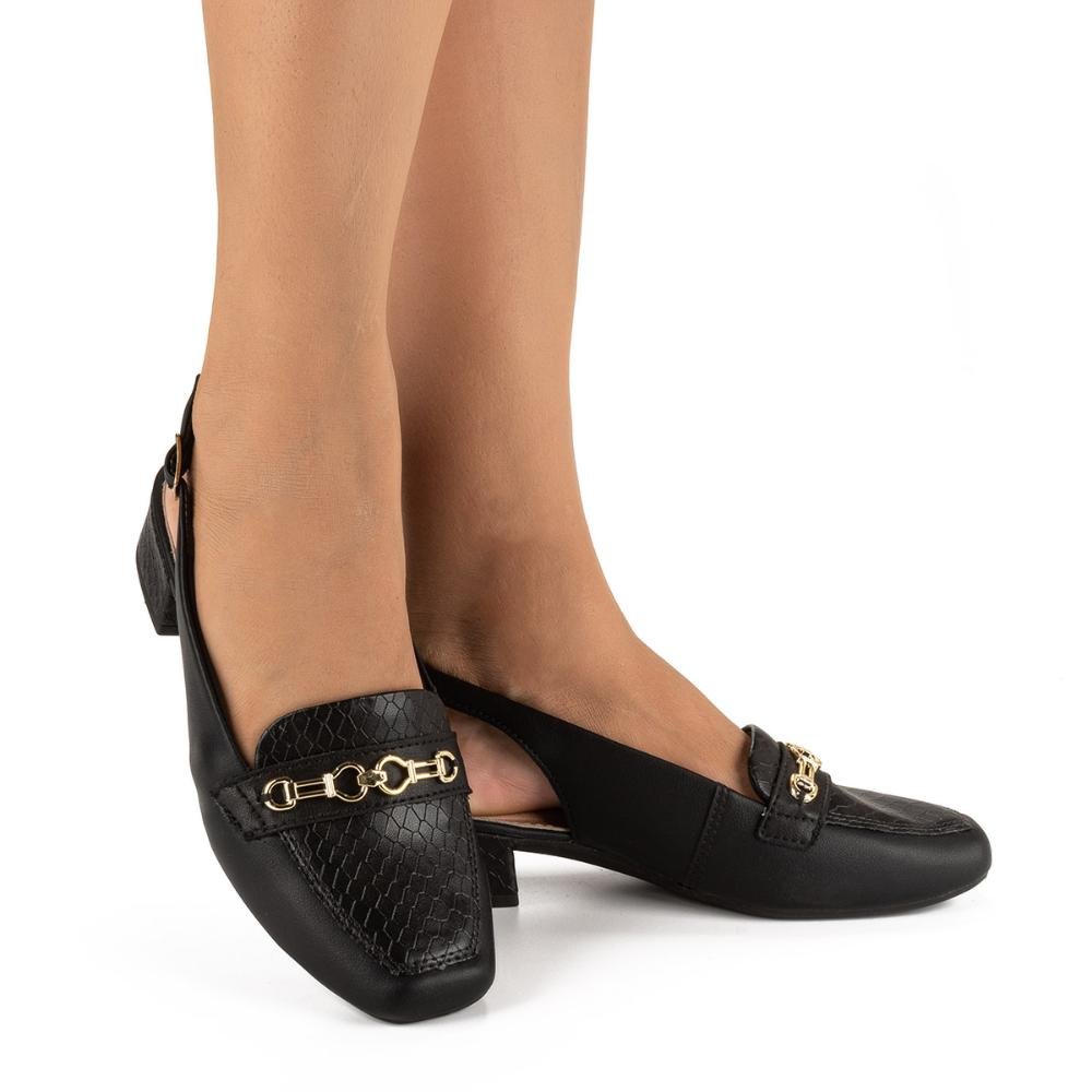 Sapato Campesí de Salto Bloco Preto 2