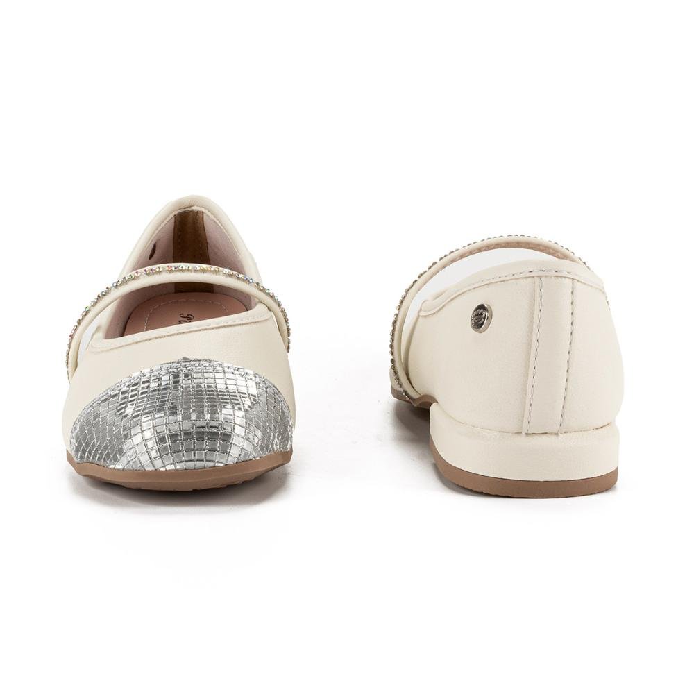 Sapato Pink Cats Infantil de Salto Baixo Bege 3