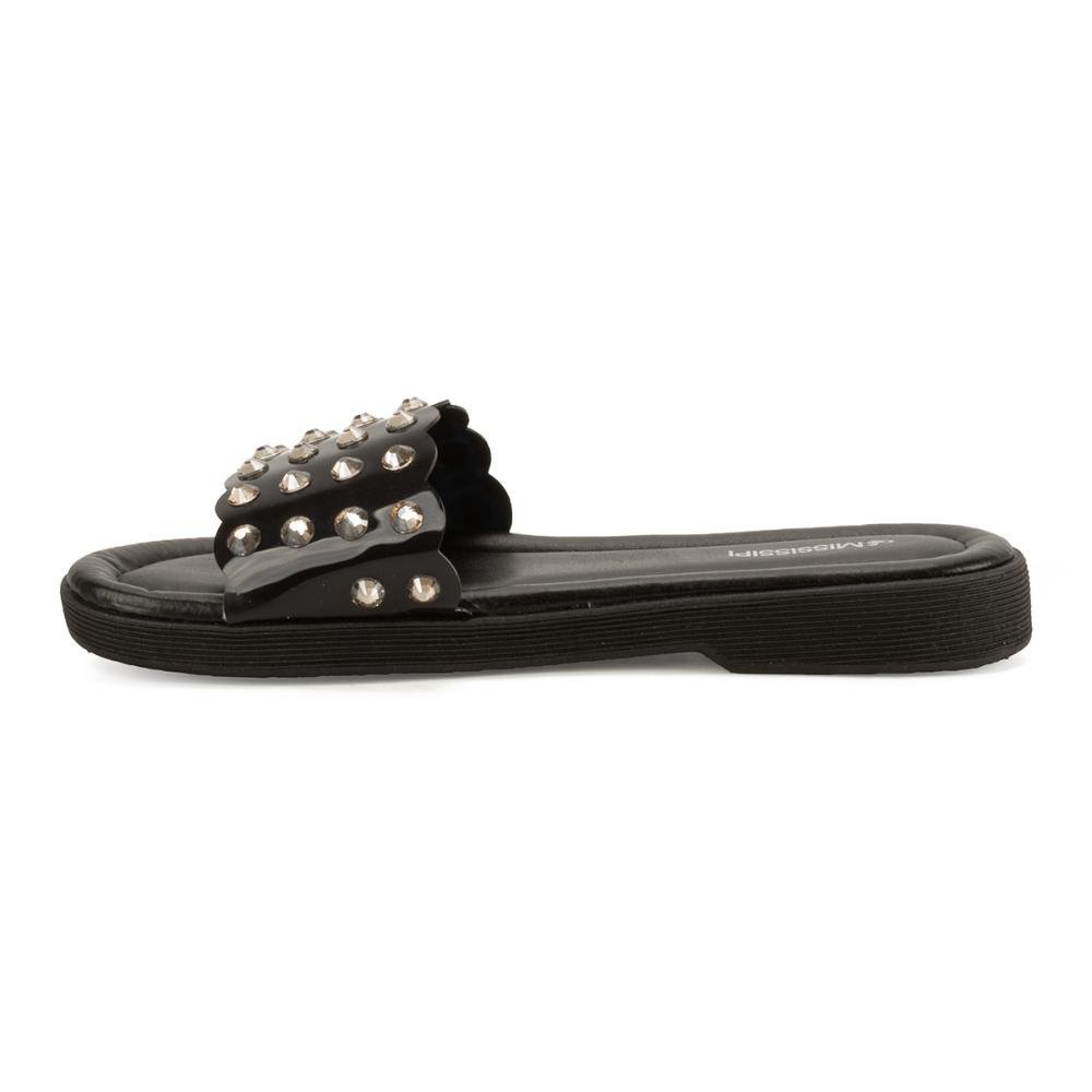 Slide Mississipi Com Brilhos Feminino MB621 Preto 2